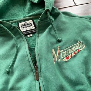 NHL Vintage Hockey Green Minnesota Wild Zipper Hoodie Size Large by Red Jacket